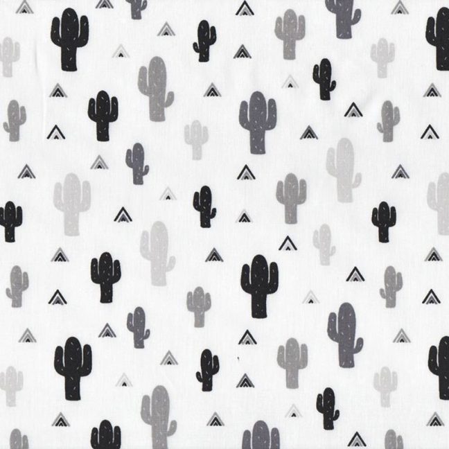 tela cactus blanco y negro