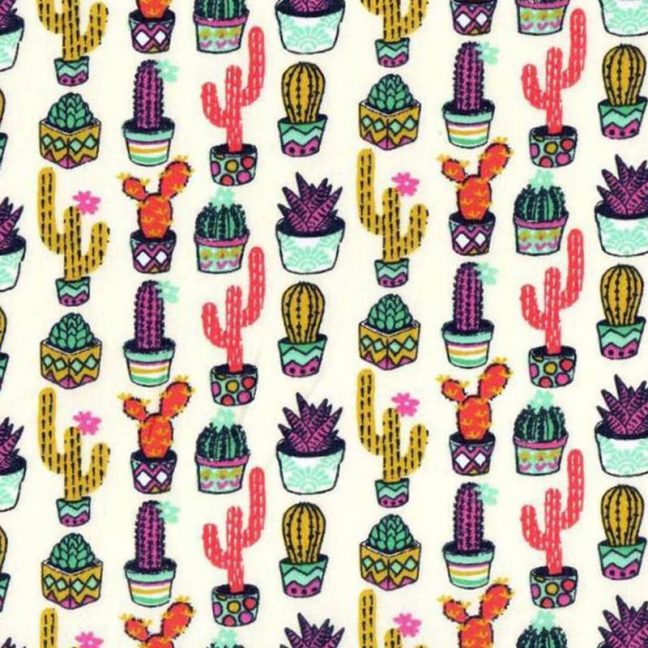 tela estampada cactus de colores