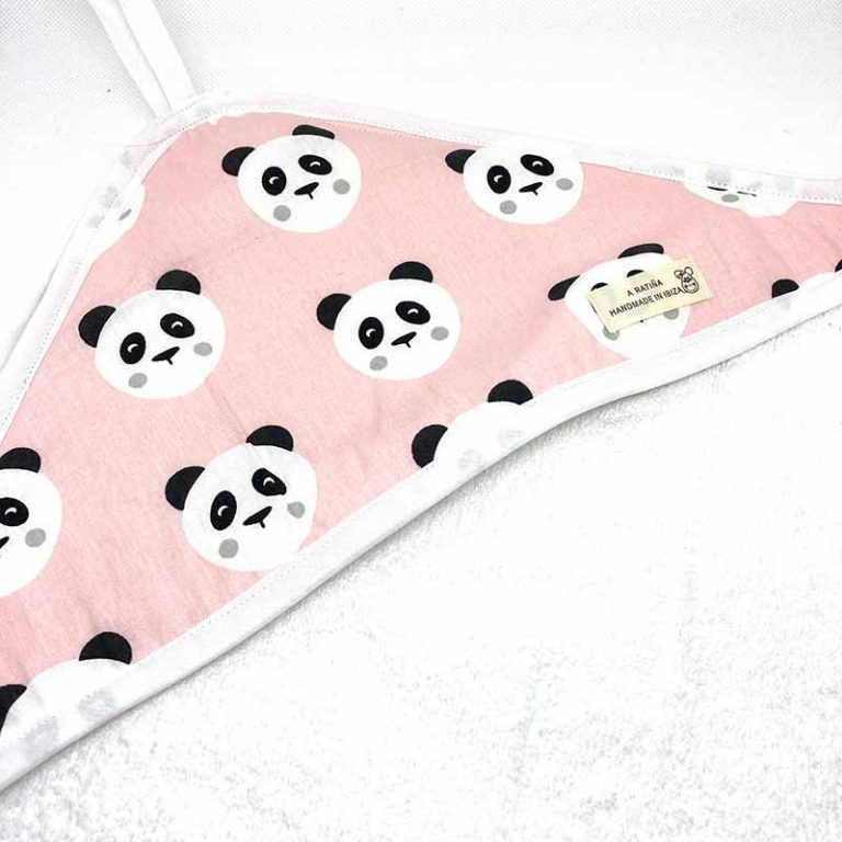 capa de baño bebé panda rosa