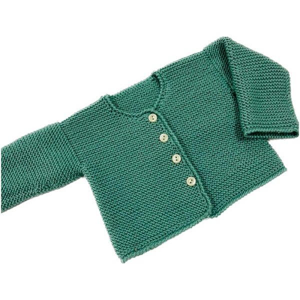 chaqueta lana punto verde