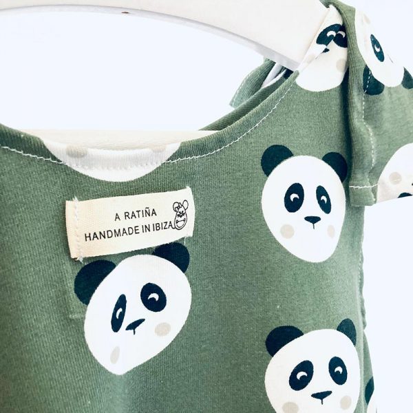 peto elastico panda verde detalle
