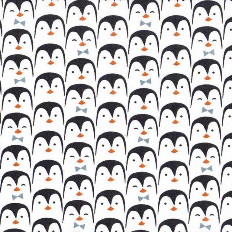 tela estampada pingüinos